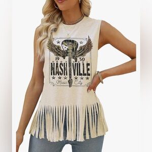 Fringe Hem Tank Top. NWOT